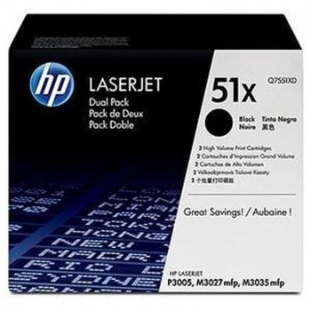 HP Toner laser Q7551XD negro original (13k) PACK-2