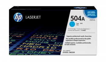 HP Toner laser CE251A cian original (7K) Nº504A HP LaserJet CP3525/CM3530