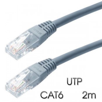 CROMAD NanoCable latiguillo de red cat.6 rj-45 2m grsi claro