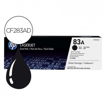 Pack 2 tóner láser HP CF283AD Negro