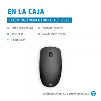 Ratón HP inalámbrico 235 compacto Negro