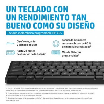 Teclado HP inalambrico 455 programable