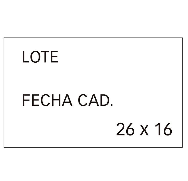 APLI Pack 6 rollos etiqueta 26x16 sin P.V.P. lote / fecha de caducidad