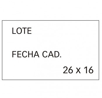 APLI Pack 6 rollos etiqueta 26x16 sin P.V.P. lote / fecha de caducidad