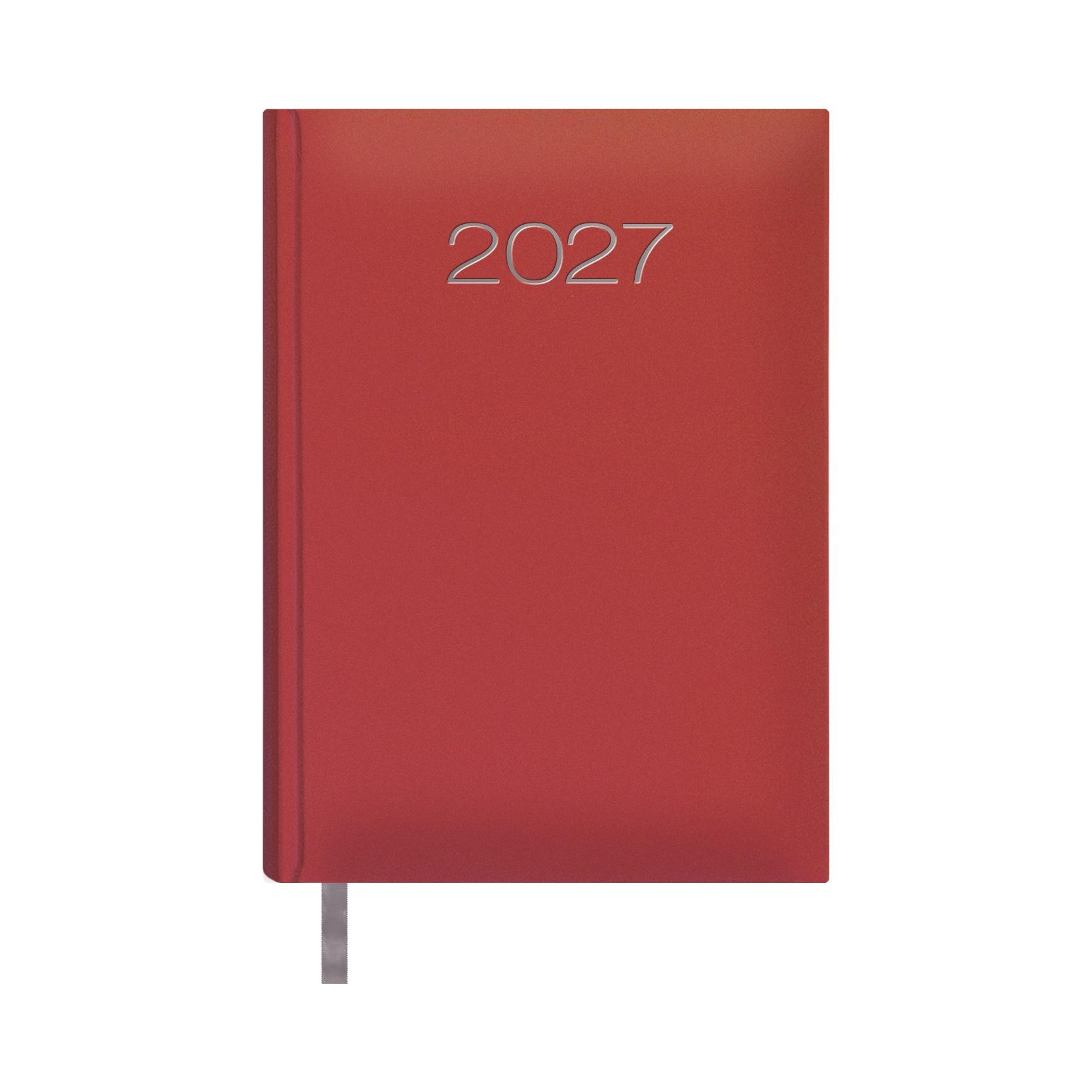 Agenda encuadernada Dohe LISBOA día página 14x20cm rojo 2027