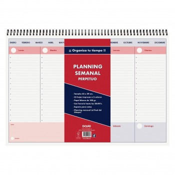Planning de sobremesa DOHE Semana vista Wireo Perpetuo 42 x 29 Apaisado A3