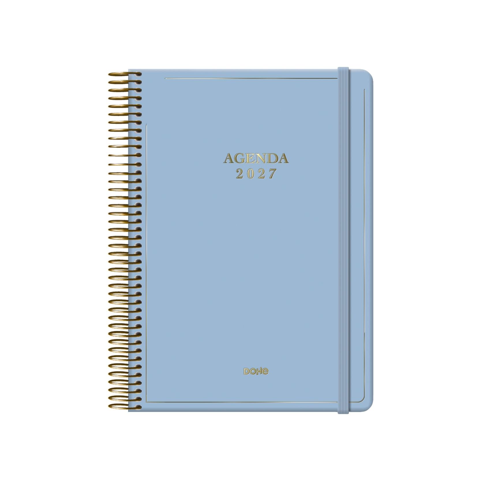 Agenda espiral Dohe VELVET día página 14x20cm azul 2027