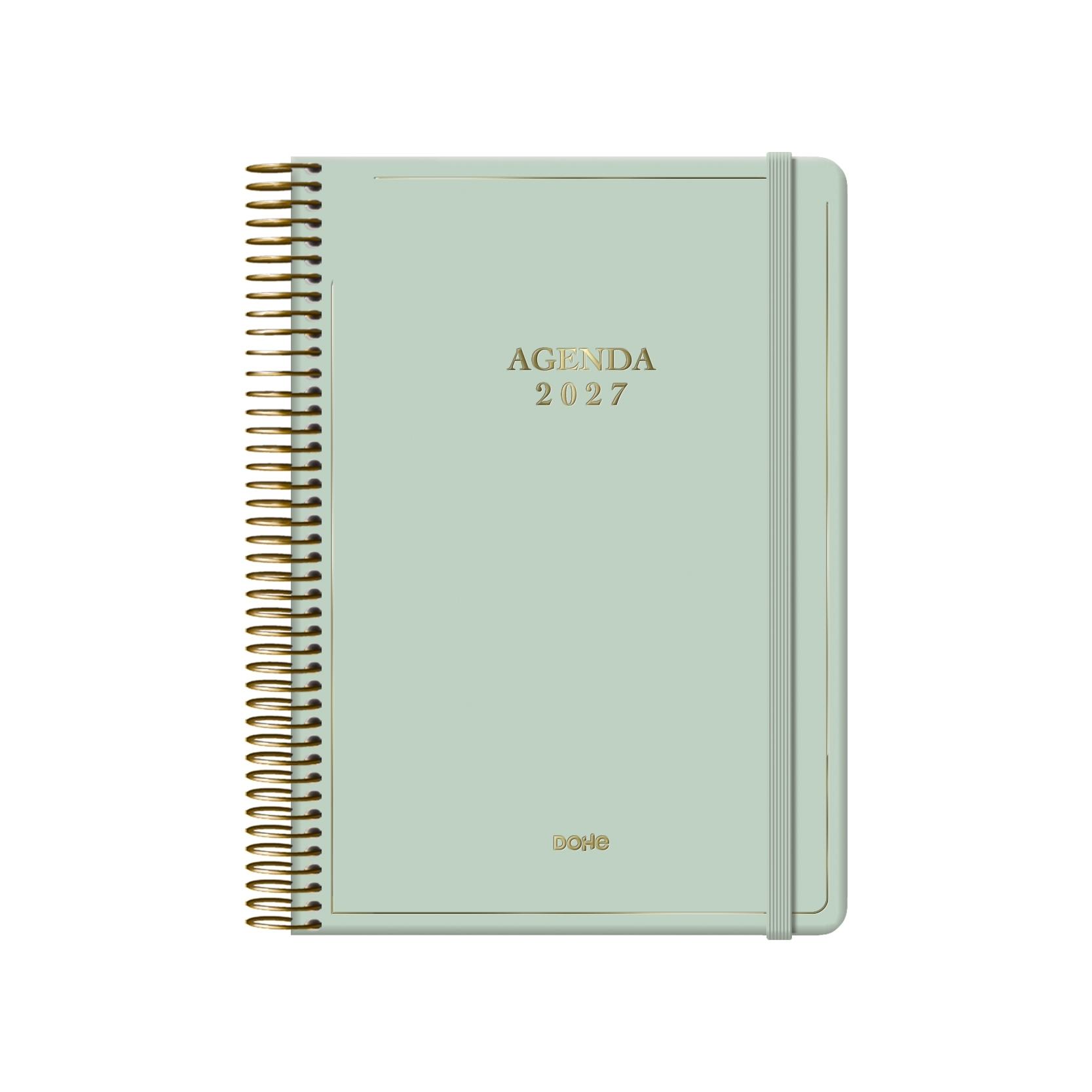 Agenda espiral Dohe VELVET día página 14x20cm verde 2027
