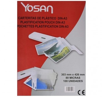 Lamina plastificar adhesiva YOSAN 303x426 (A3) 80micras