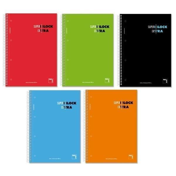 Cuaderno PACSA T.Contracol. S.SUPERBLOCK DinA5 160hojas C-5mm
