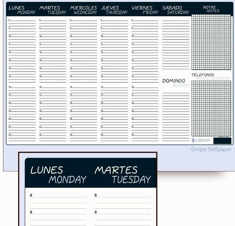 Talonario planning sobremesa LOAN 445x340 90gr. 60hojas