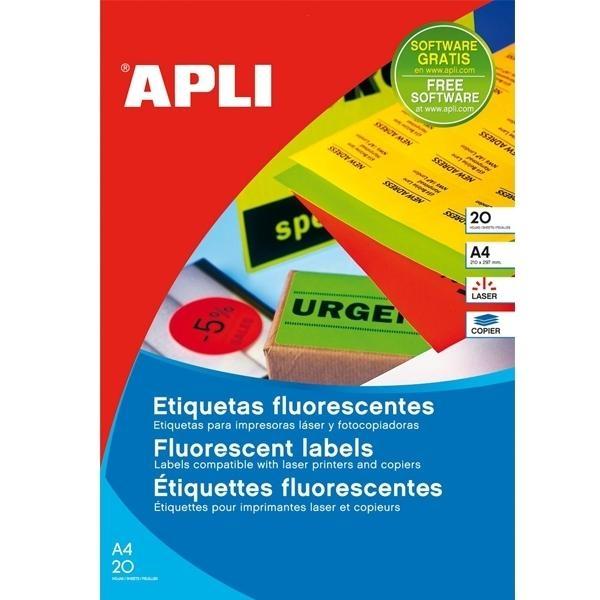 Etiquetas Apli - Permanentes - láser, fotocopiadora - fluorescente