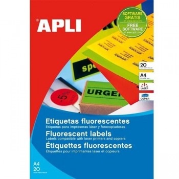 Etiquetas Apli - Permanentes - láser, fotocopiadora - fluorescente