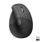 Ratón inalámbrico Logitech Lift vertical 6 botones negro