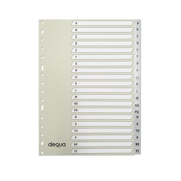 Separador multitaladro DEQUA folio gris pp A-Z