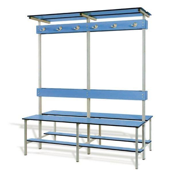 Banco de vestuario simple fenólico estructura acero pintado 100x178x37 cm