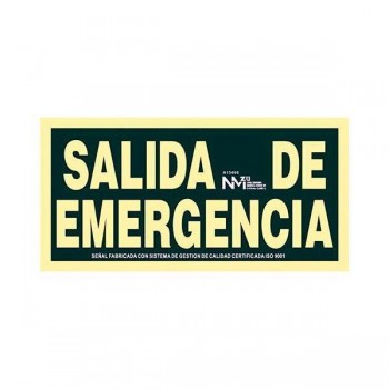 Señales normalizadas A.2000 Salida de emergencia 300x160mm verde en paquete de 2