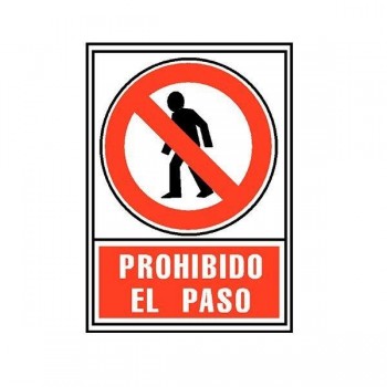 Señales normalizadas A.2000 Prohibido el paso 300x210mm rojo en paquete de 2