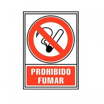 Señales normalizadas A.2000 Prohibido fumar 300x210mm rojo en paquete de 2