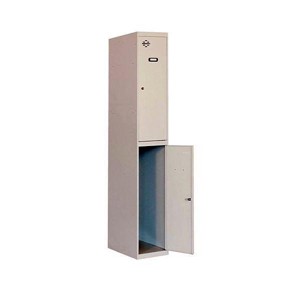 Taquilla metálica monobloque Simon Rack 2 puertas 180x30x50 cm gris