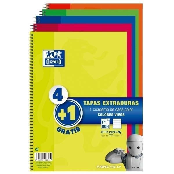 Cuaderno ENRI tapa dura contracolada 80 hojas folio c-4mm