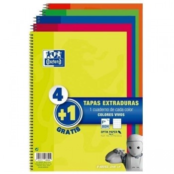 Cuaderno ENRI tapa dura contracolada 80 hojas folio c-4mm