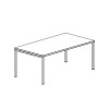 Mesa rectangular serie Ipop estructura metálica blanca encimera roble 120x80x74cm.