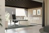 Mesa rectangular para armario ala serie Oxygen estructura metálica blanca encimera 140x90x74cm.