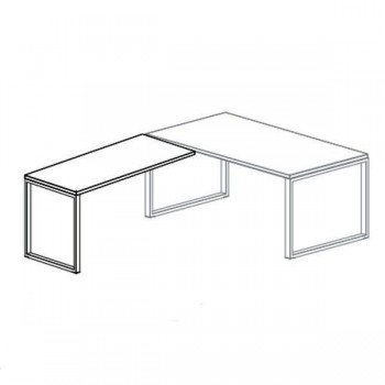 Ala de 60cm para mesa rectangular serie Oxygen estructura metálica blanca encimera roble 95x60x74cm.