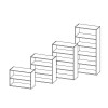 Armario librería estructura melamina color blanco 70x45x90cm.
