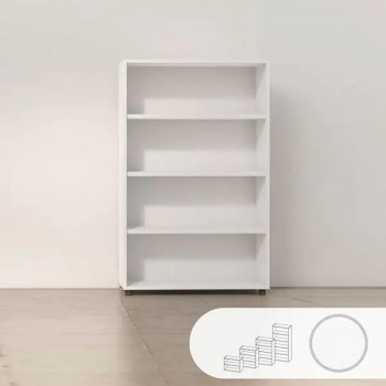 Armario librería estructura melamina color blanco 103x45x90cm.