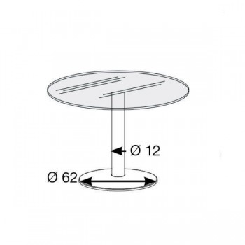 Mesa circular estructura blanca encimera blanca  100x75cm