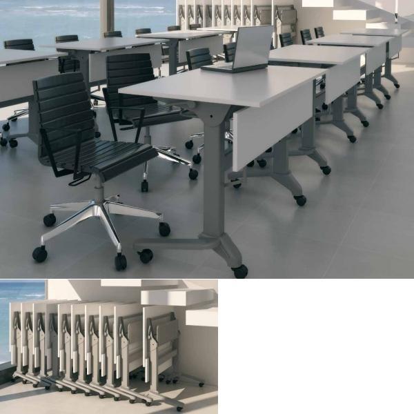 Mesa plegable estructura color aluminio encimera 160x60x75cm