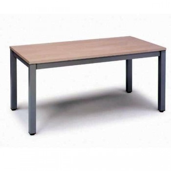 Mesa rectangular serie Executive 120x60xFaibo-77cm. aluminio/blanco