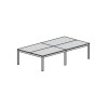 Mesa doble rectangular 320x163xFaibo-77cm. aluminio/blanco