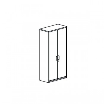 Armario puertas completas + 4 estantes 90x195x45 cm. blanco/blanco