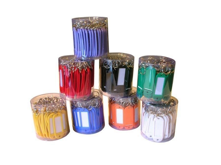 Llavero plastico ARTES 22x58mm en botes de 50 unidades