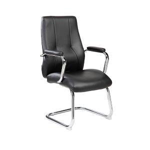 Sillón confidente Rocada Decai pie patín símil piel negro