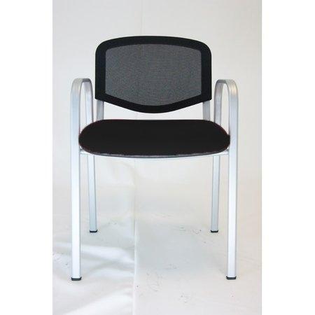 Silla confidente Mustang-Goa sin brazos respaldo en malla y asiento tapizado 1 color