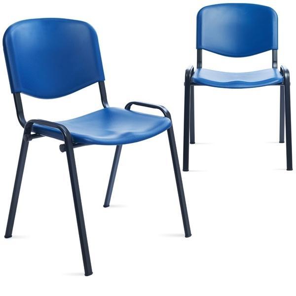 Silla confidente Class en polímero técnico sin brazos con estructura de tubo metálico color