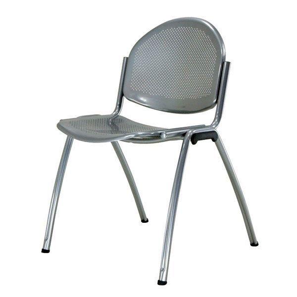 Silla confidente Guetta-León 4 patas gris metalizado