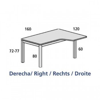 Kit mesa executive L derecha 160x120 aluminio/blanco