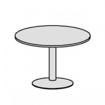 Mesa reuniones pie columna diam 100 aluminio/blanco