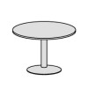 Mesa reuniones pie columna diam 100 aluminio/blanco