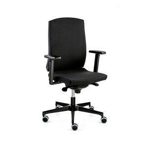 Silla de oficina Futura-Flexa mecanismo sincro 5 posiciones con brazos tapizado negro