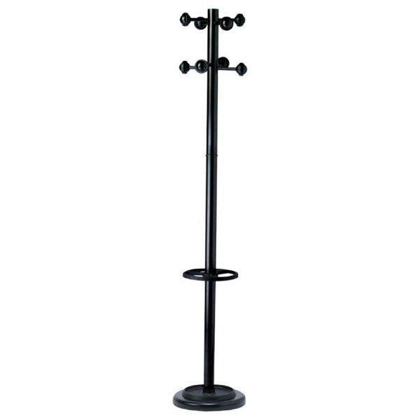 Perchero 8 colgadores Unilux con paragüero 175x34cm diam negro