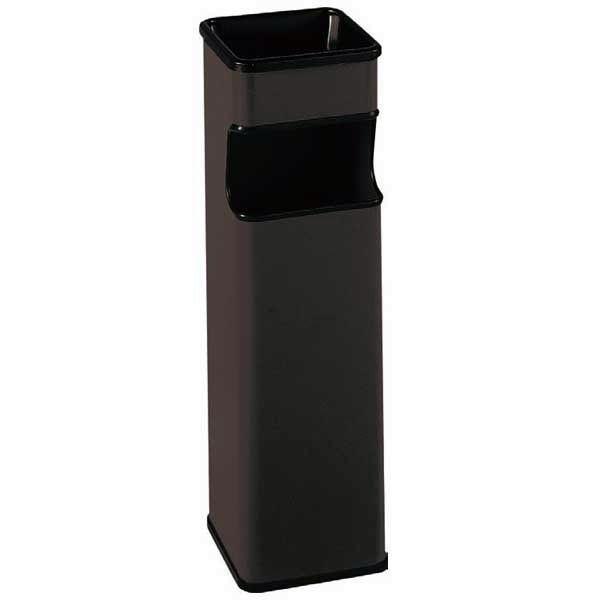 Cenicero papelera Sie metálico acero inoxidable cuadrado negro