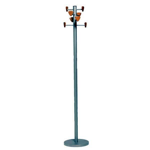 Perchero 8 colgadores madera Sie 177x30cm diam plata