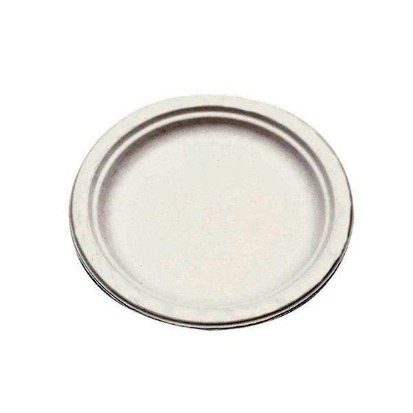 Platos compostables Bunzl de bagazo 17cm blanco en paquetes de 50uds