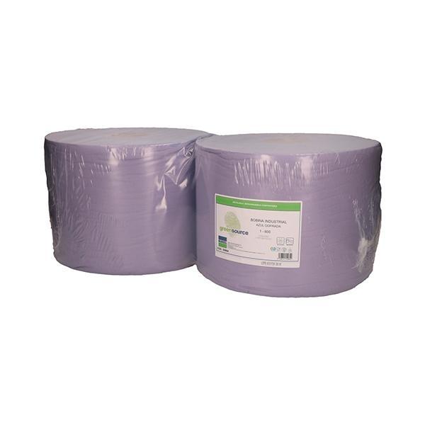 Bobinas industriales recicladas Green Source azul en fardo de 2 rollos